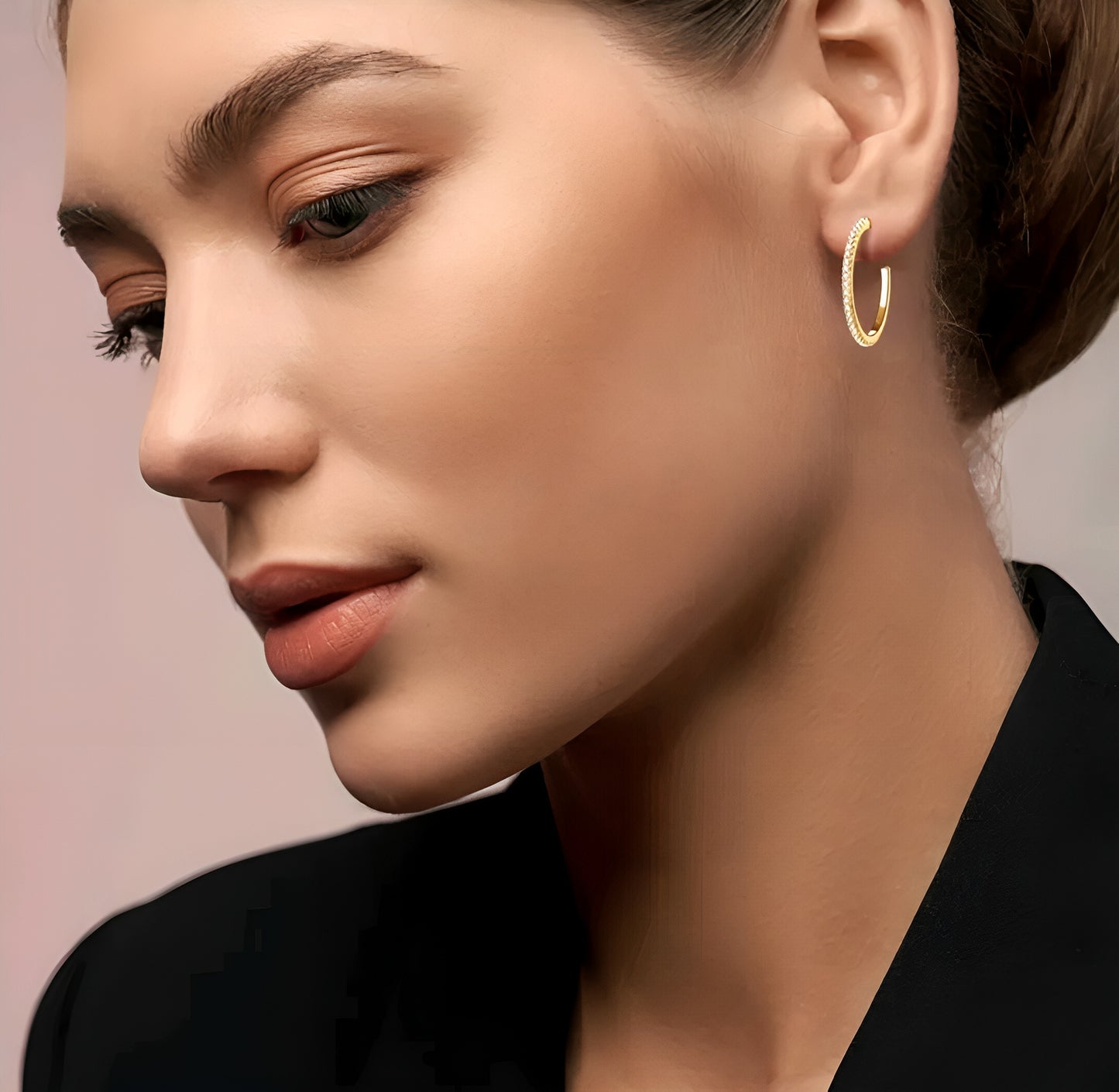 Moissanite earrings in C shape