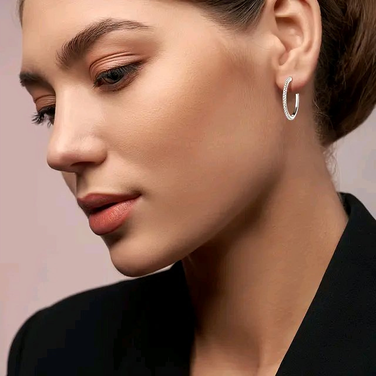 Moissanite earrings in C shape