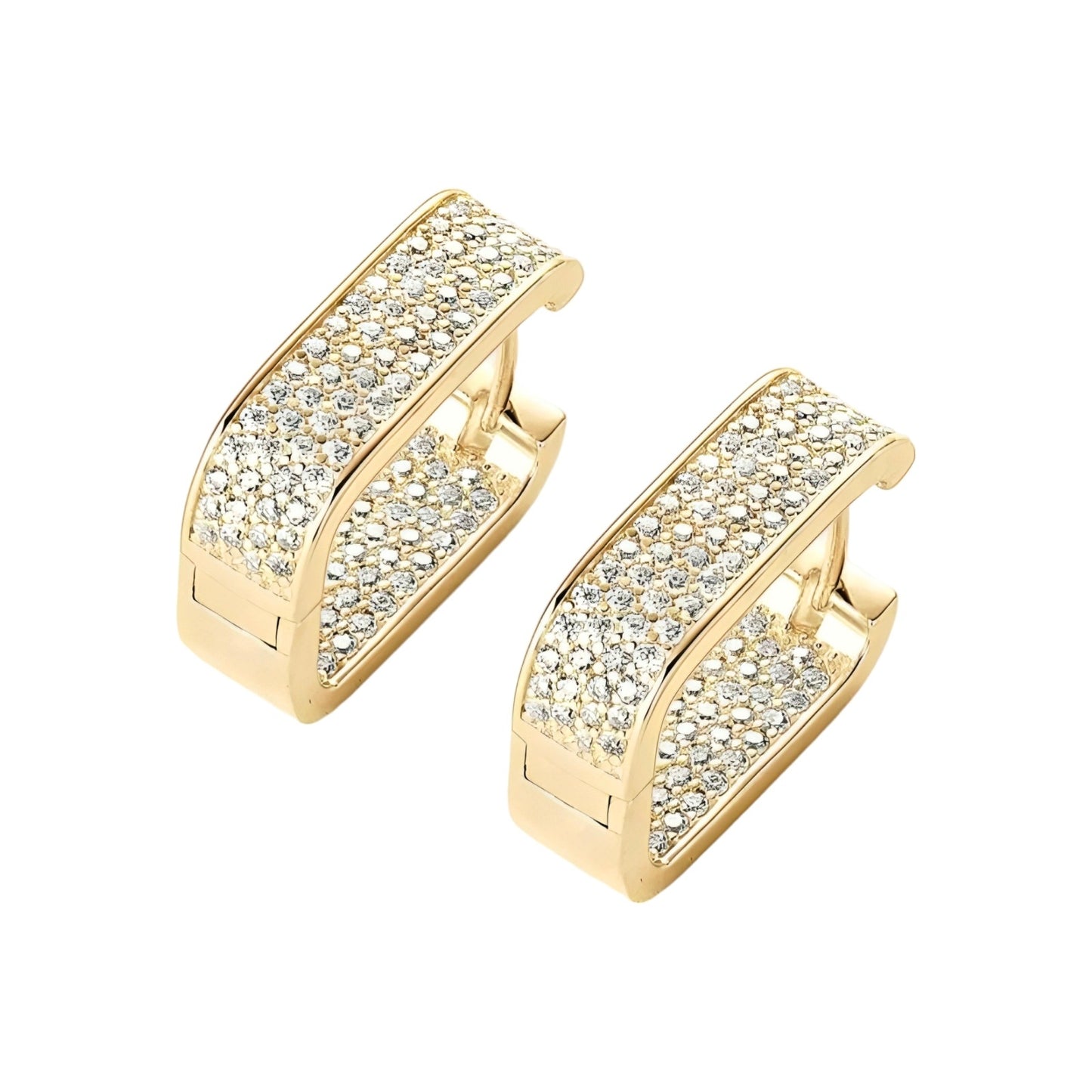 Moissanite earrings in geometric shape
