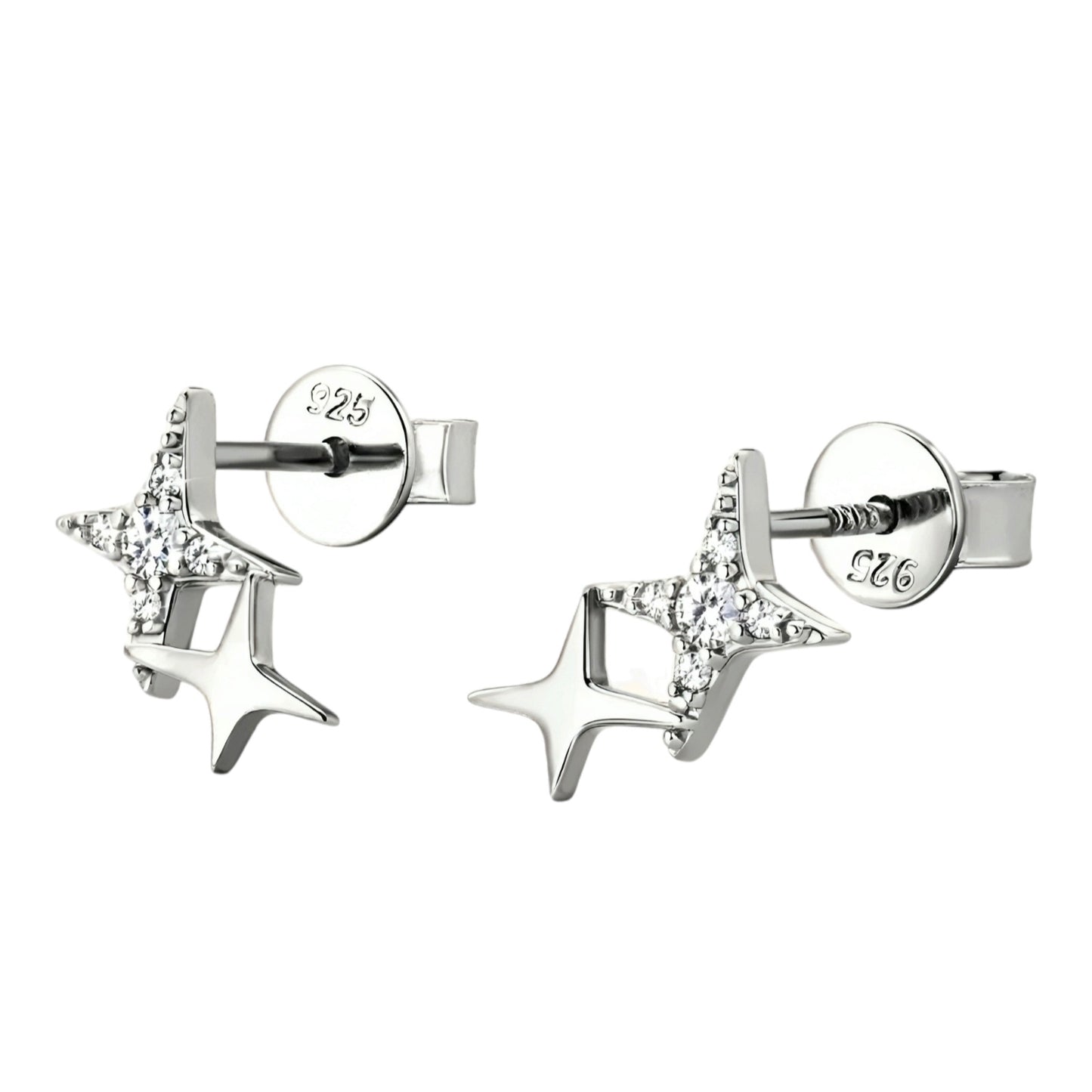 Moissanite earrings in star shape