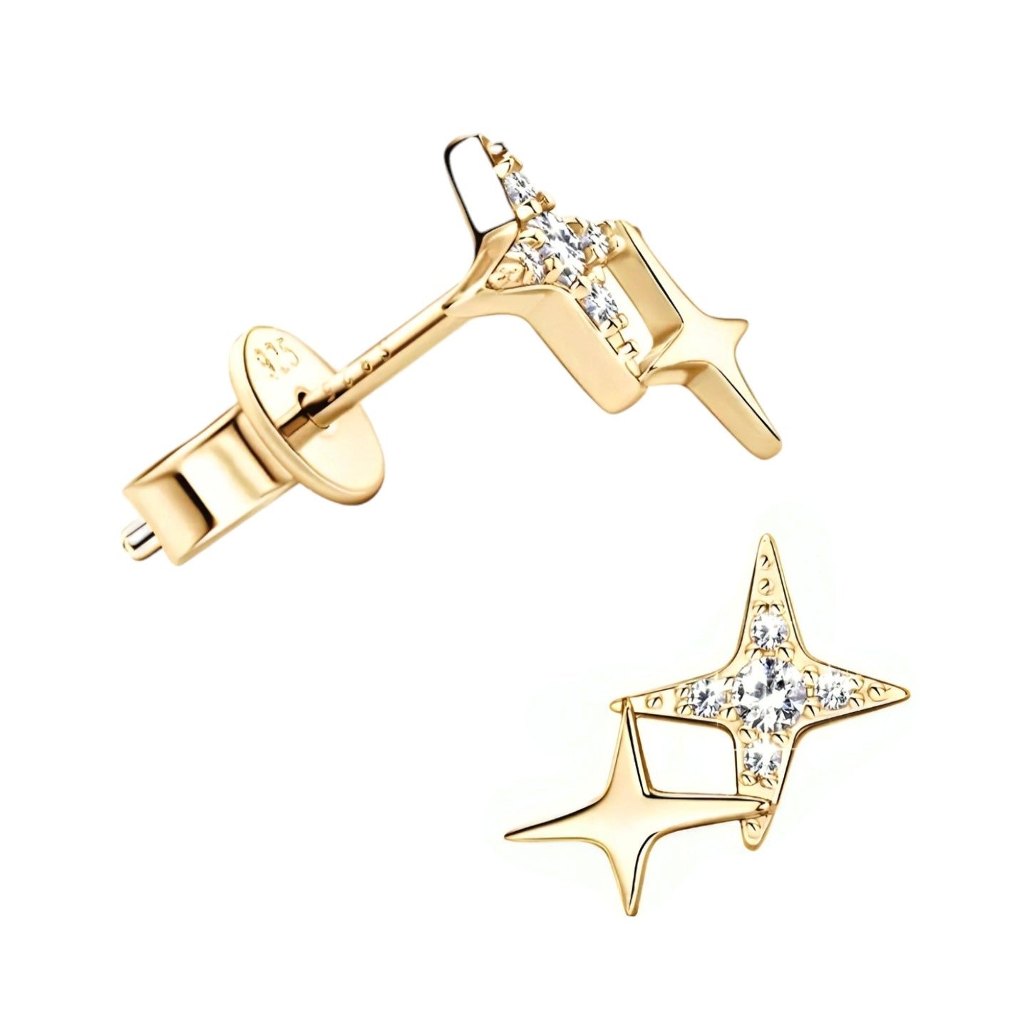 Moissanite earrings in star shape