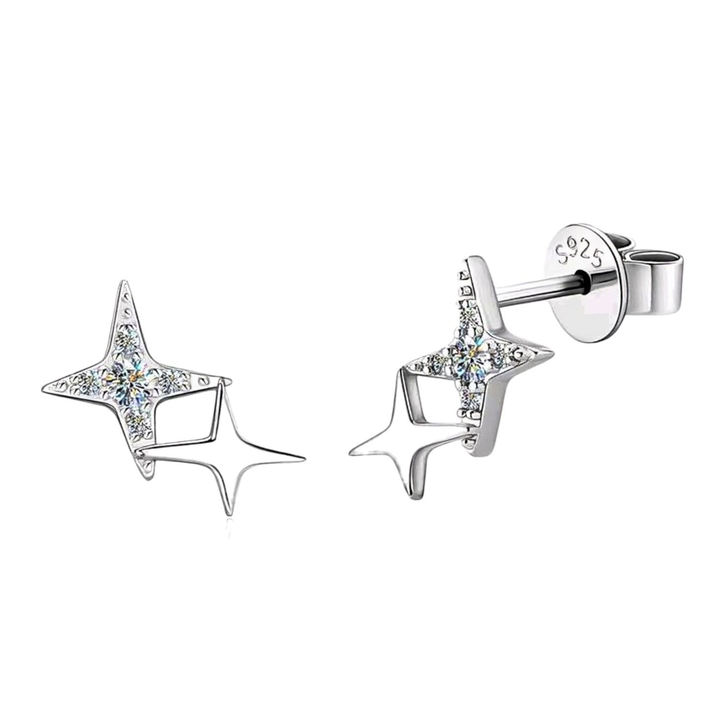 Moissanite earrings in star shape