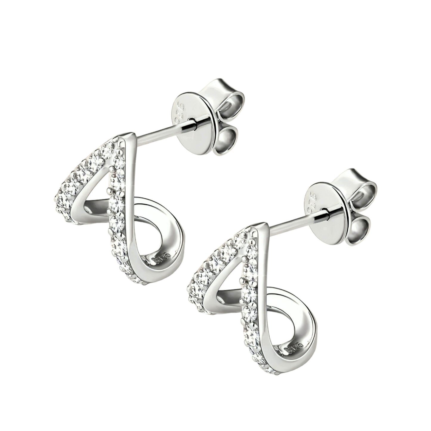 Moissanite earrings in curve shape