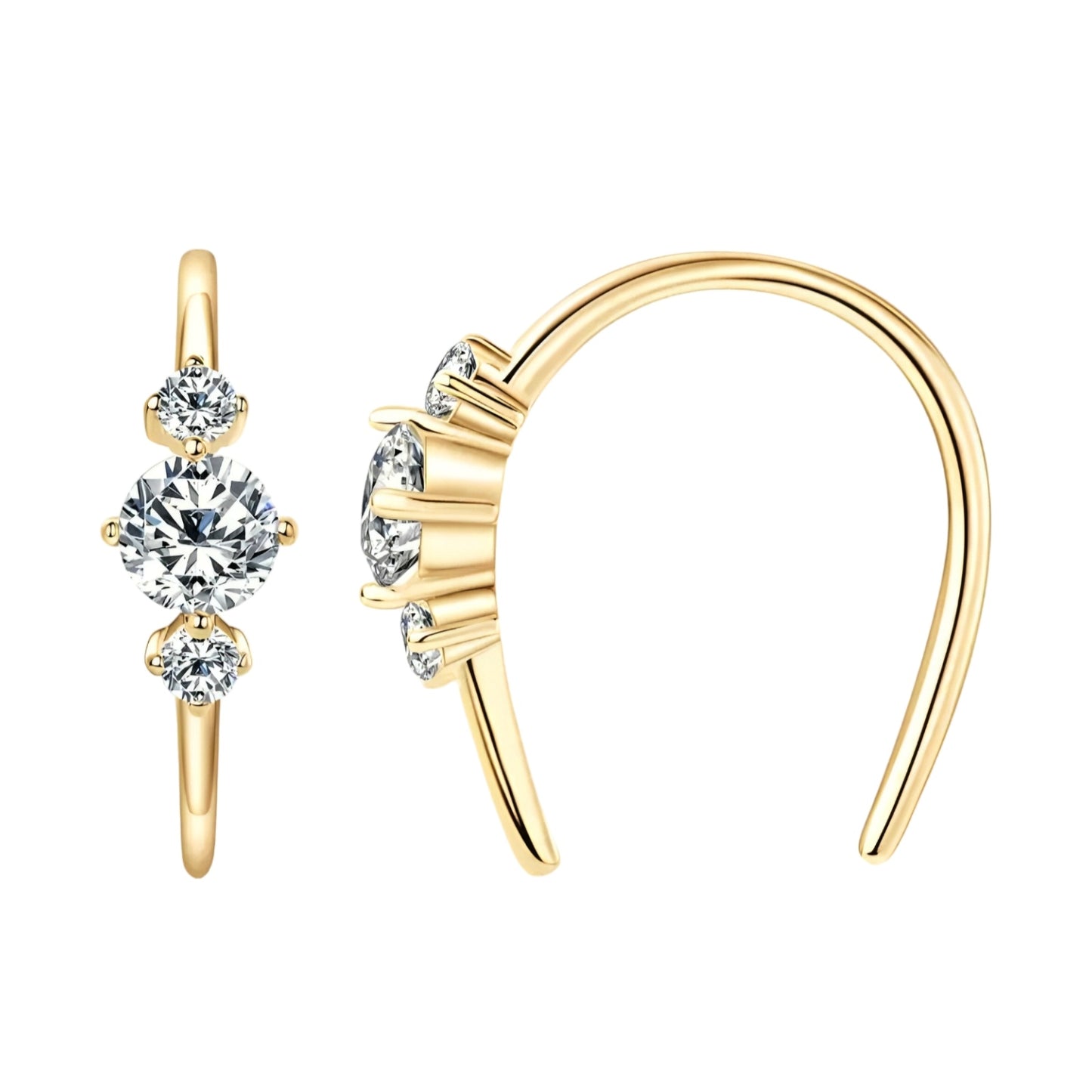 Moissanite earrings in hoop shape