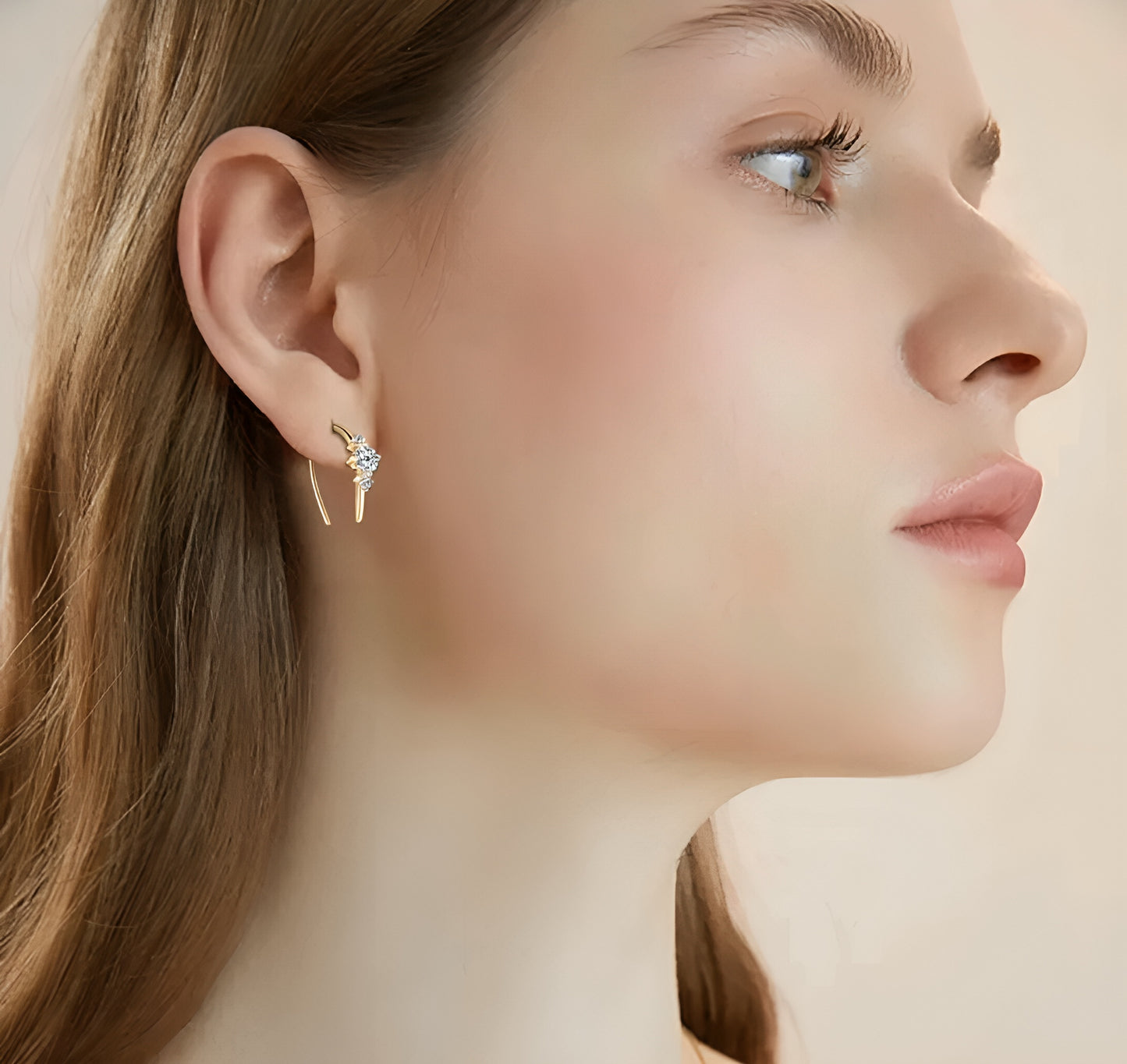 Moissanite earrings in hoop shape