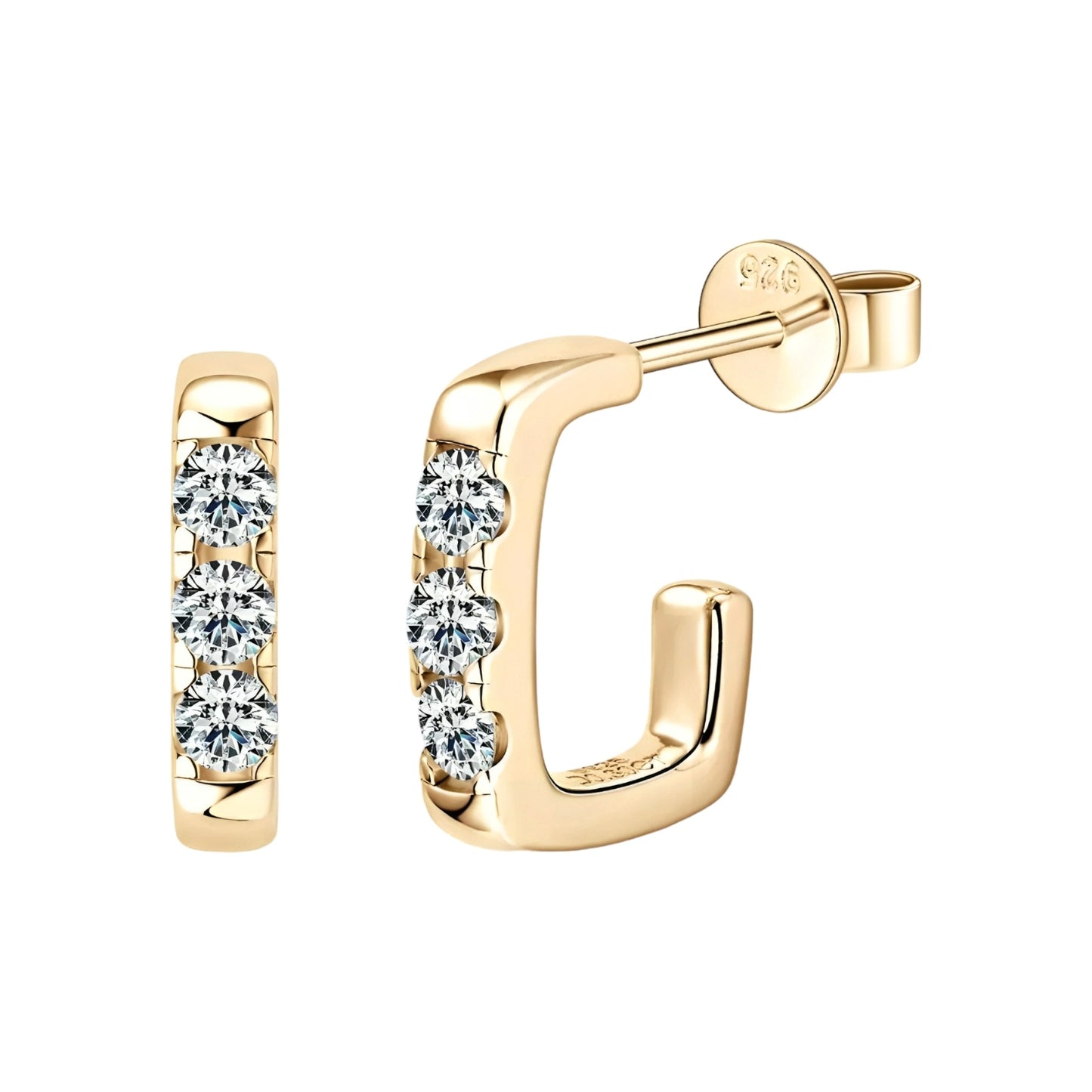 Stud earrings with moissanite stones