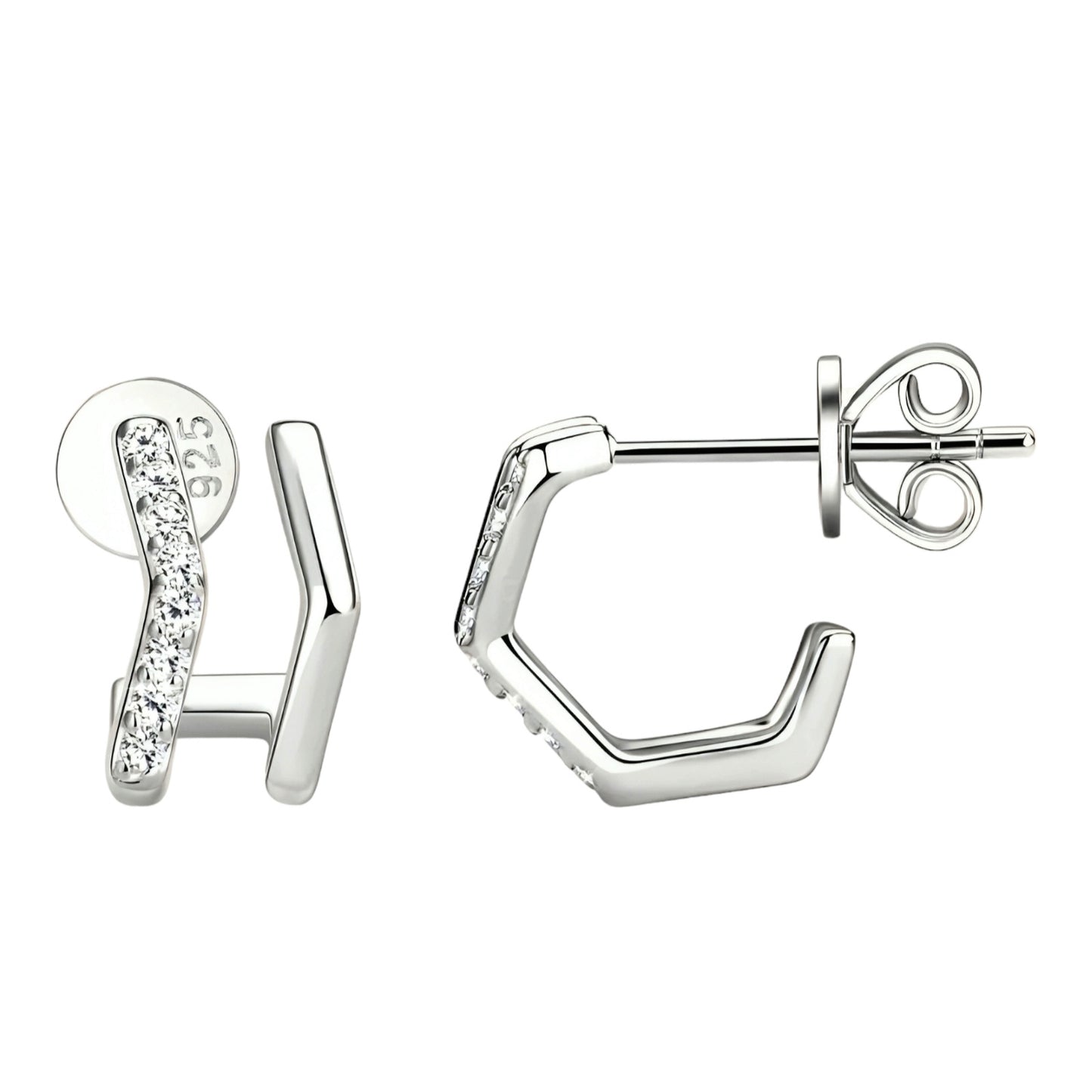 Geometric shape moissanite earrings