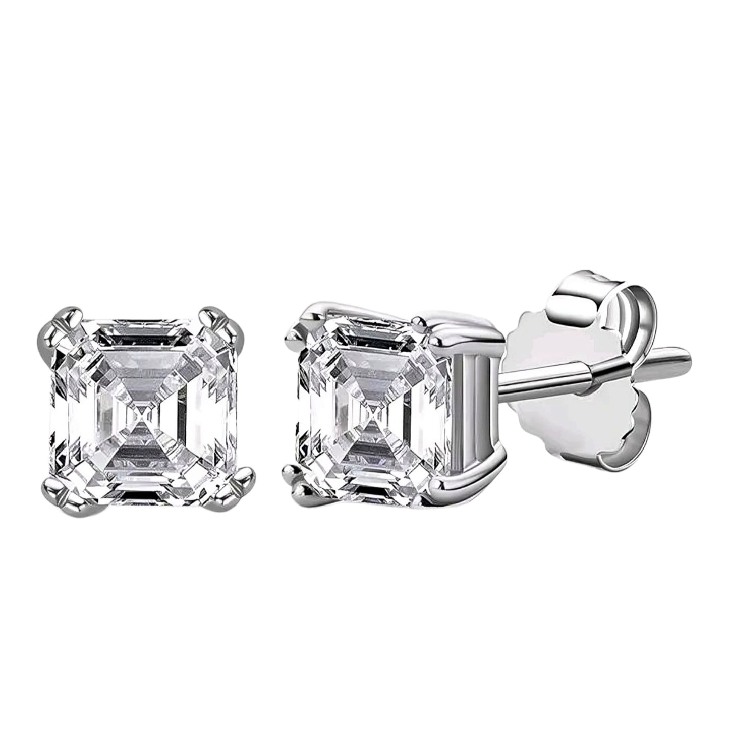 Four claw stud moissanite earrings