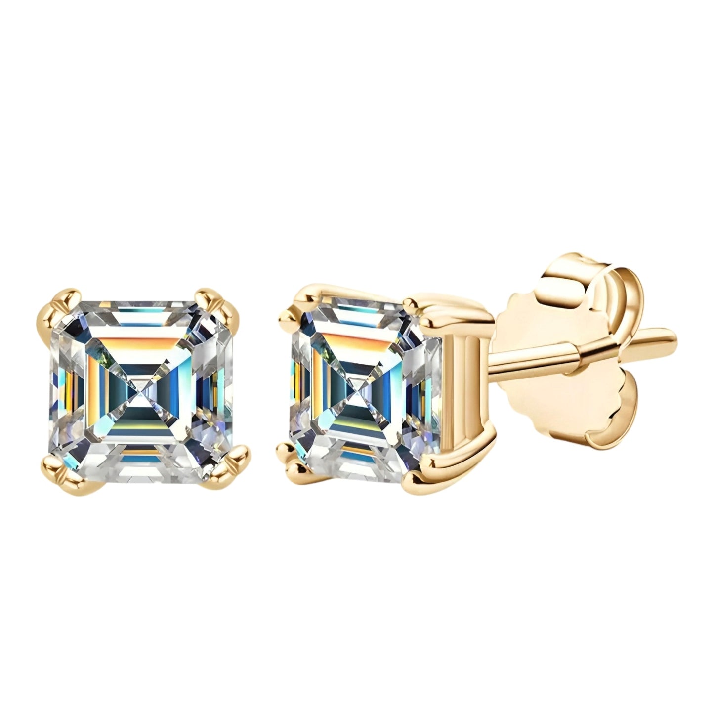 Four claw stud moissanite earrings