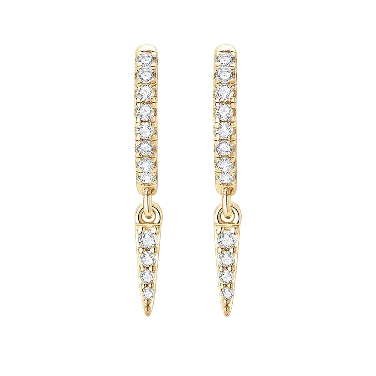 Drop hoop moissanite earrings