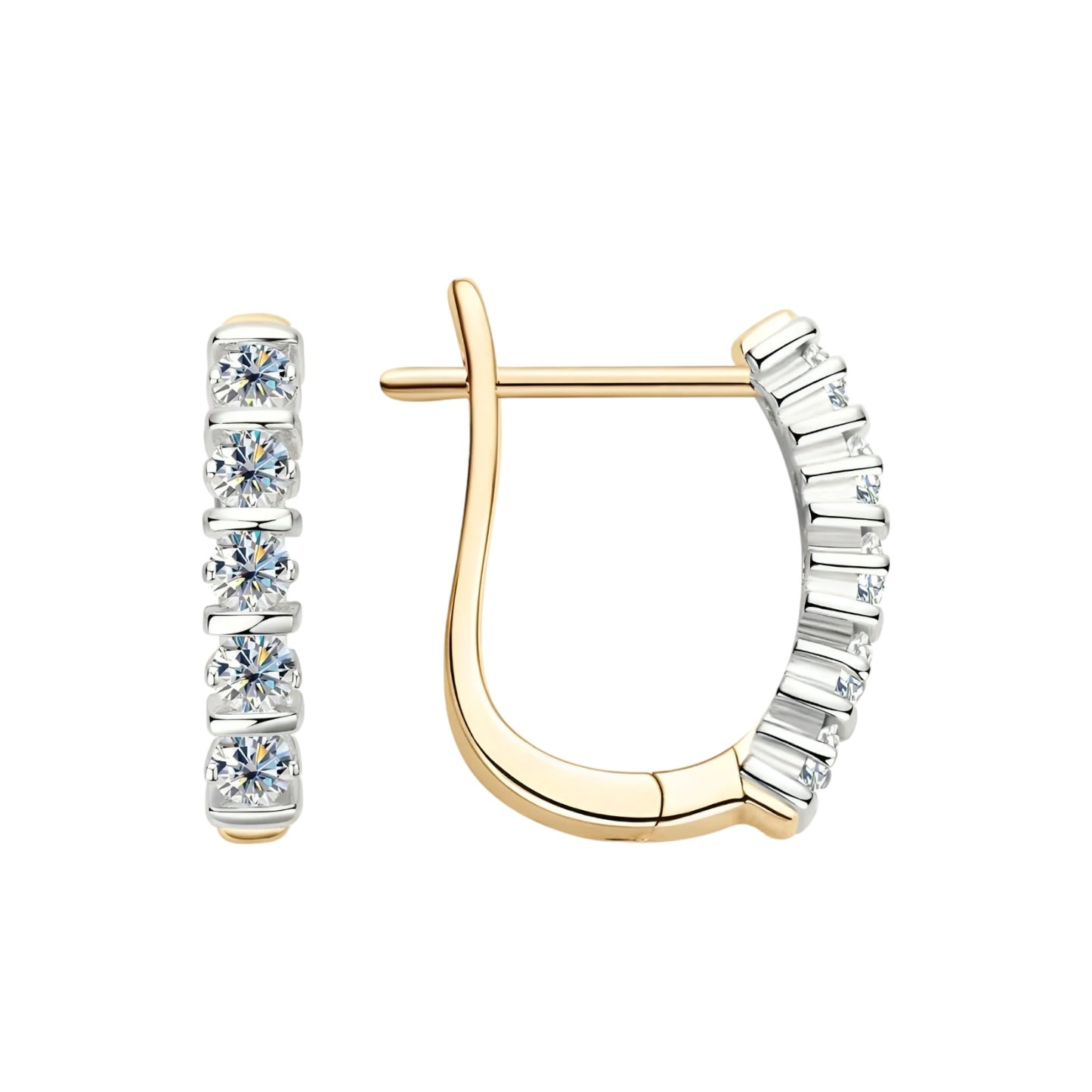 U shape moissanite earrings