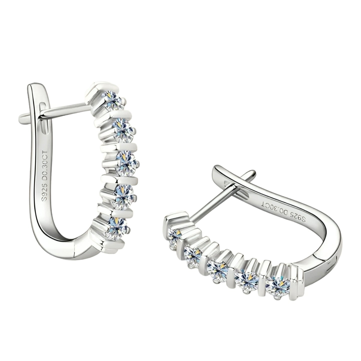 U shape moissanite earrings