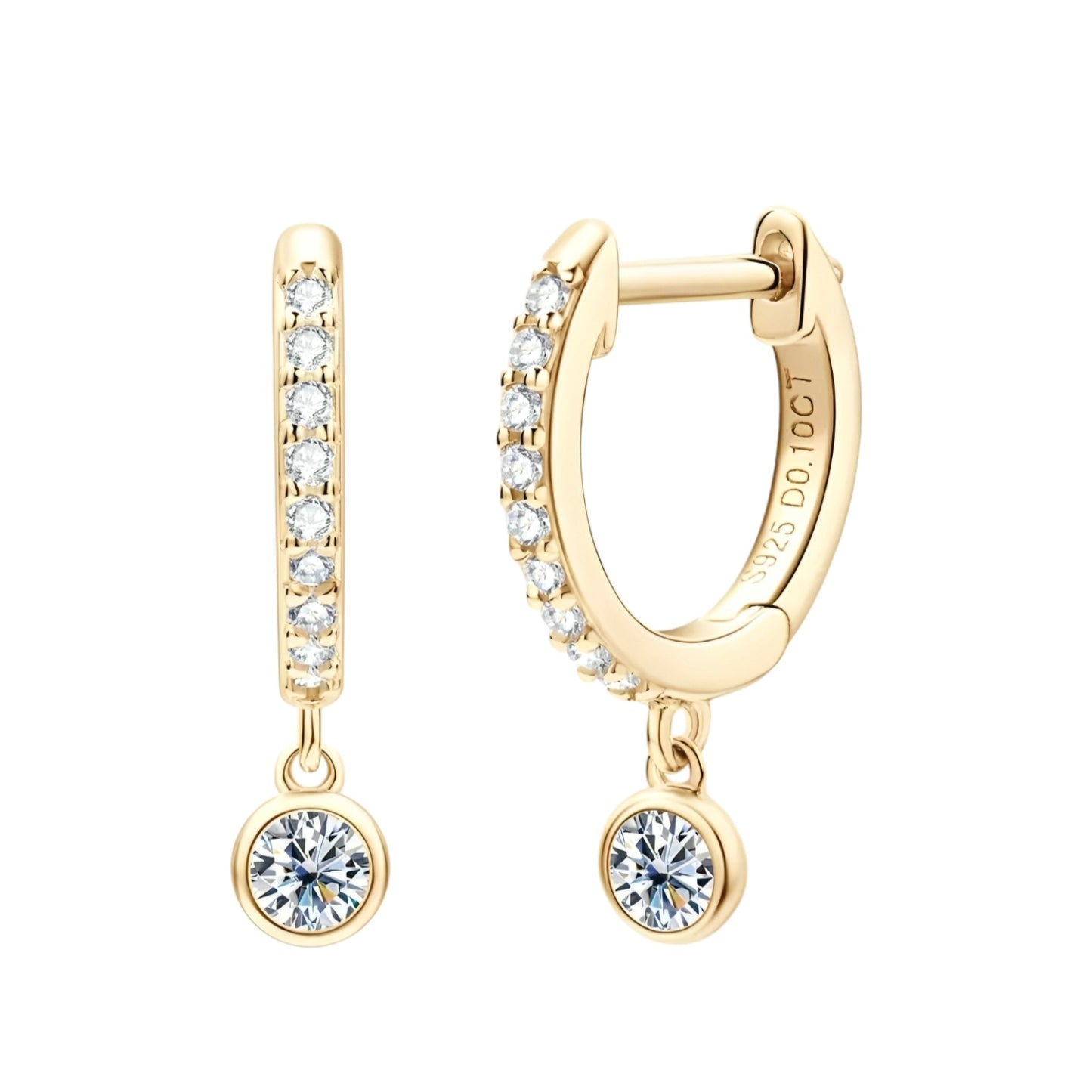Drop moissanite earrings