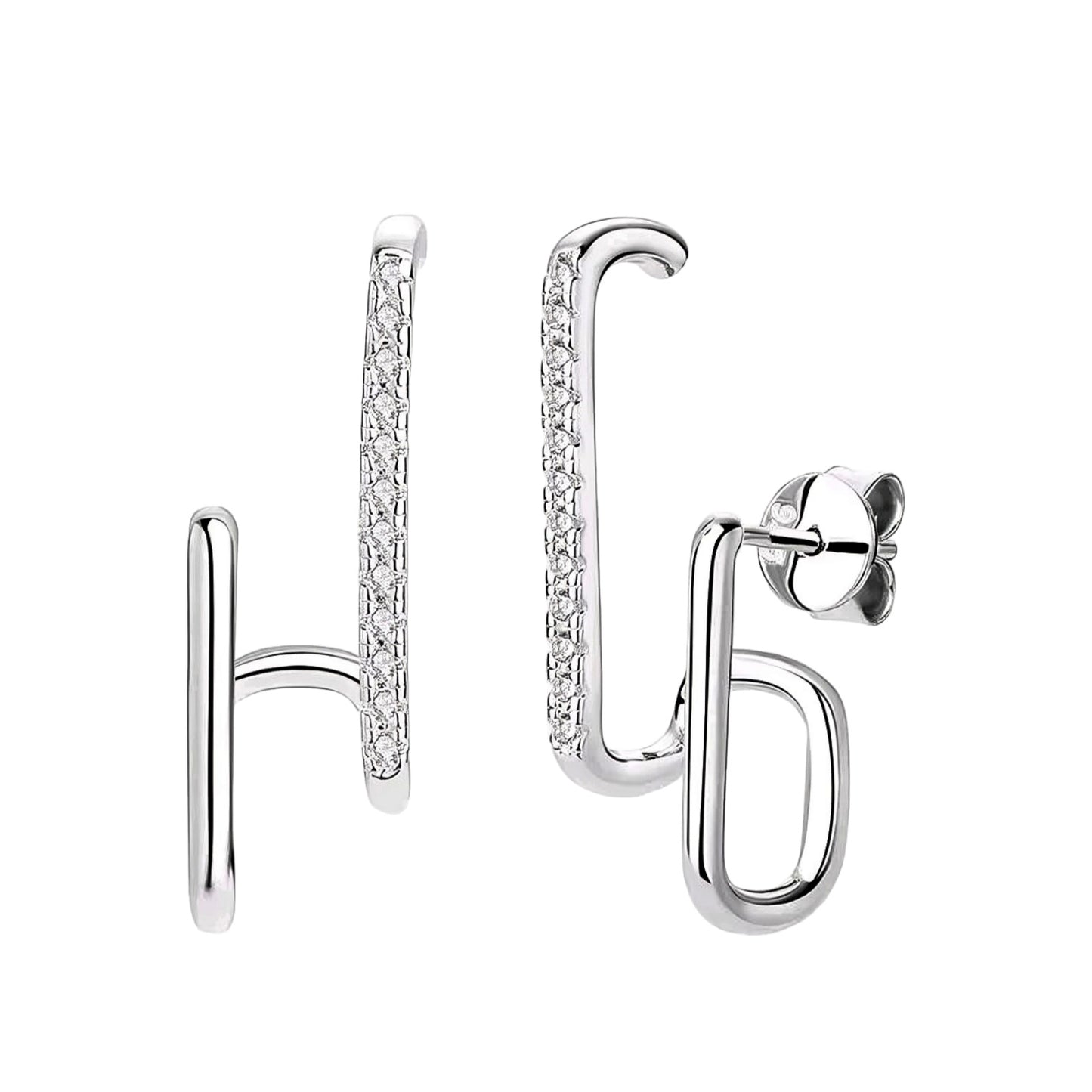 Geometric shape moissanite earrings