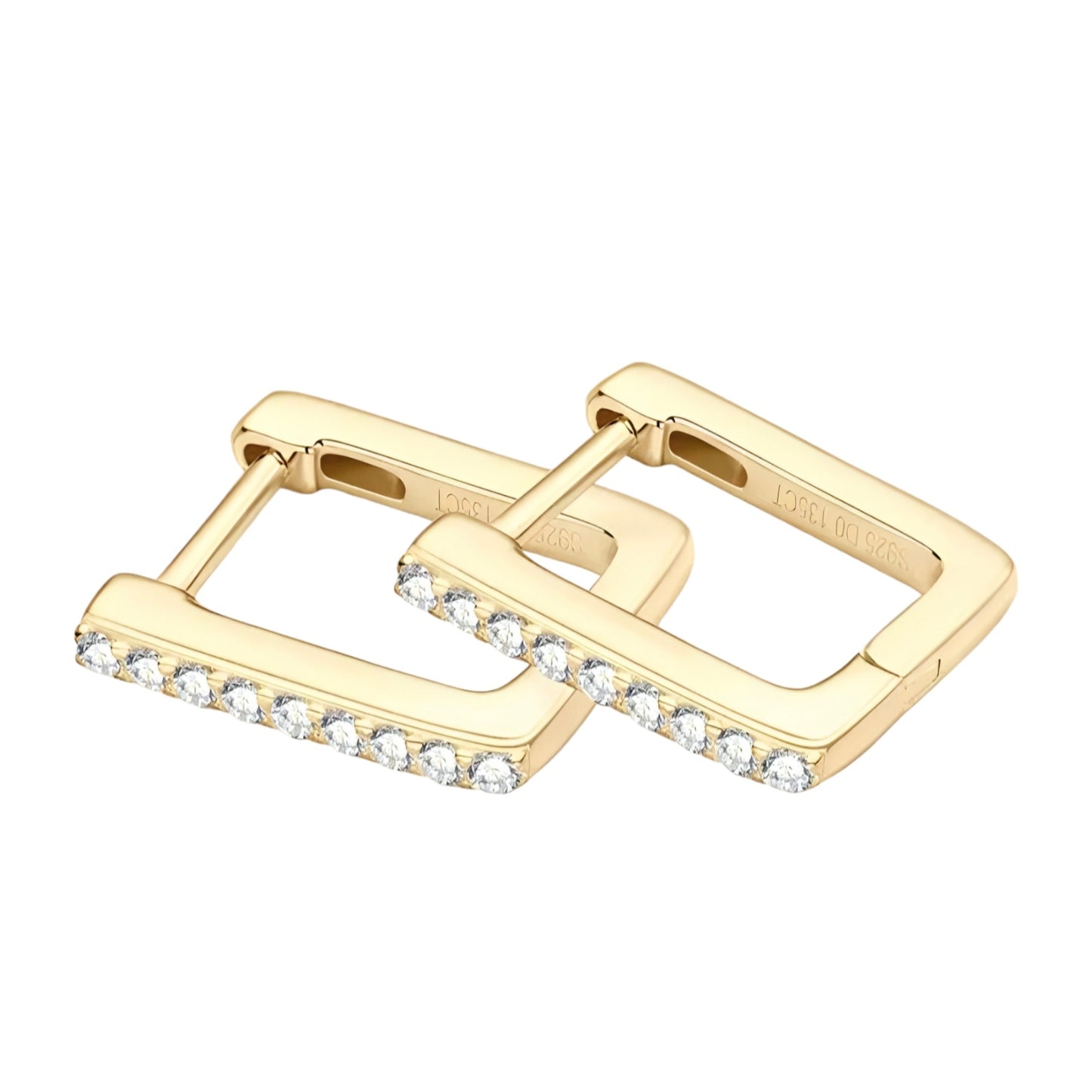 Rectangular shape moissanite earrings