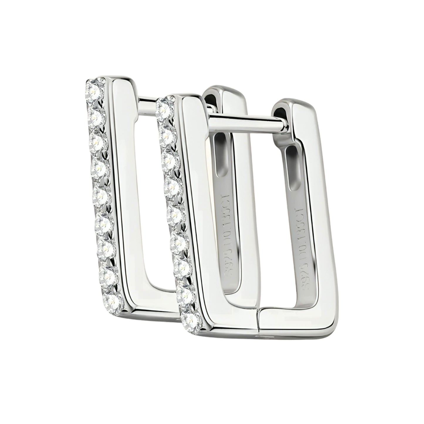 Rectangular shape moissanite earrings
