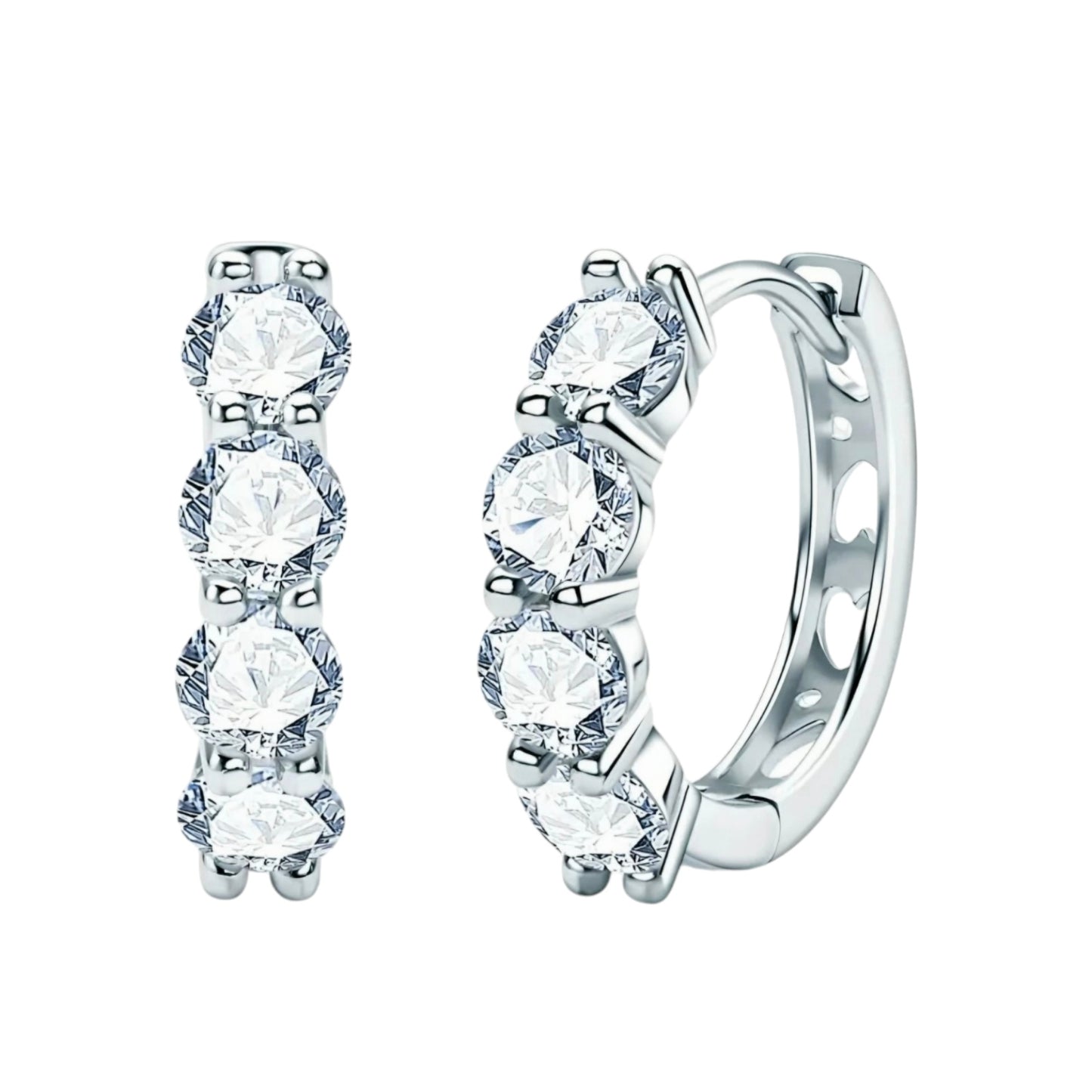 Round hoop moissanite earrings