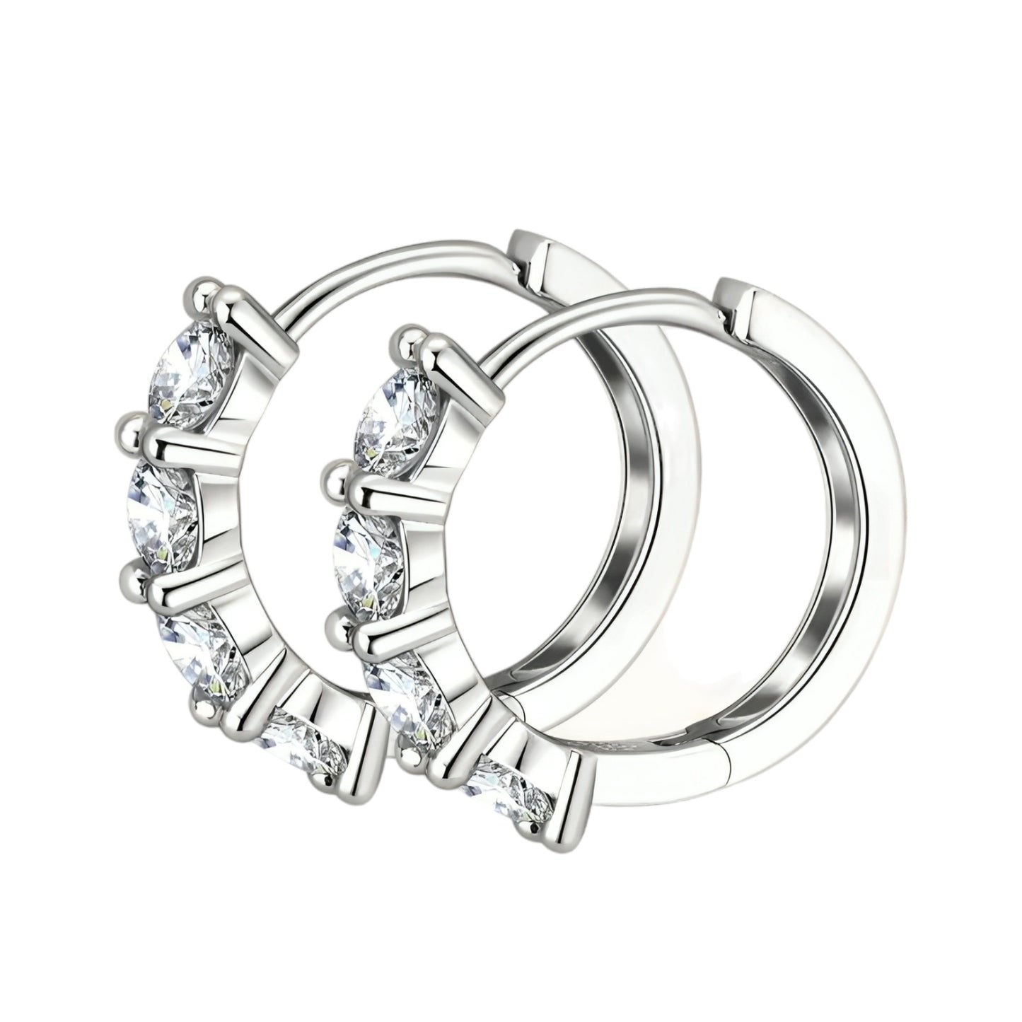 Round hoop moissanite earrings