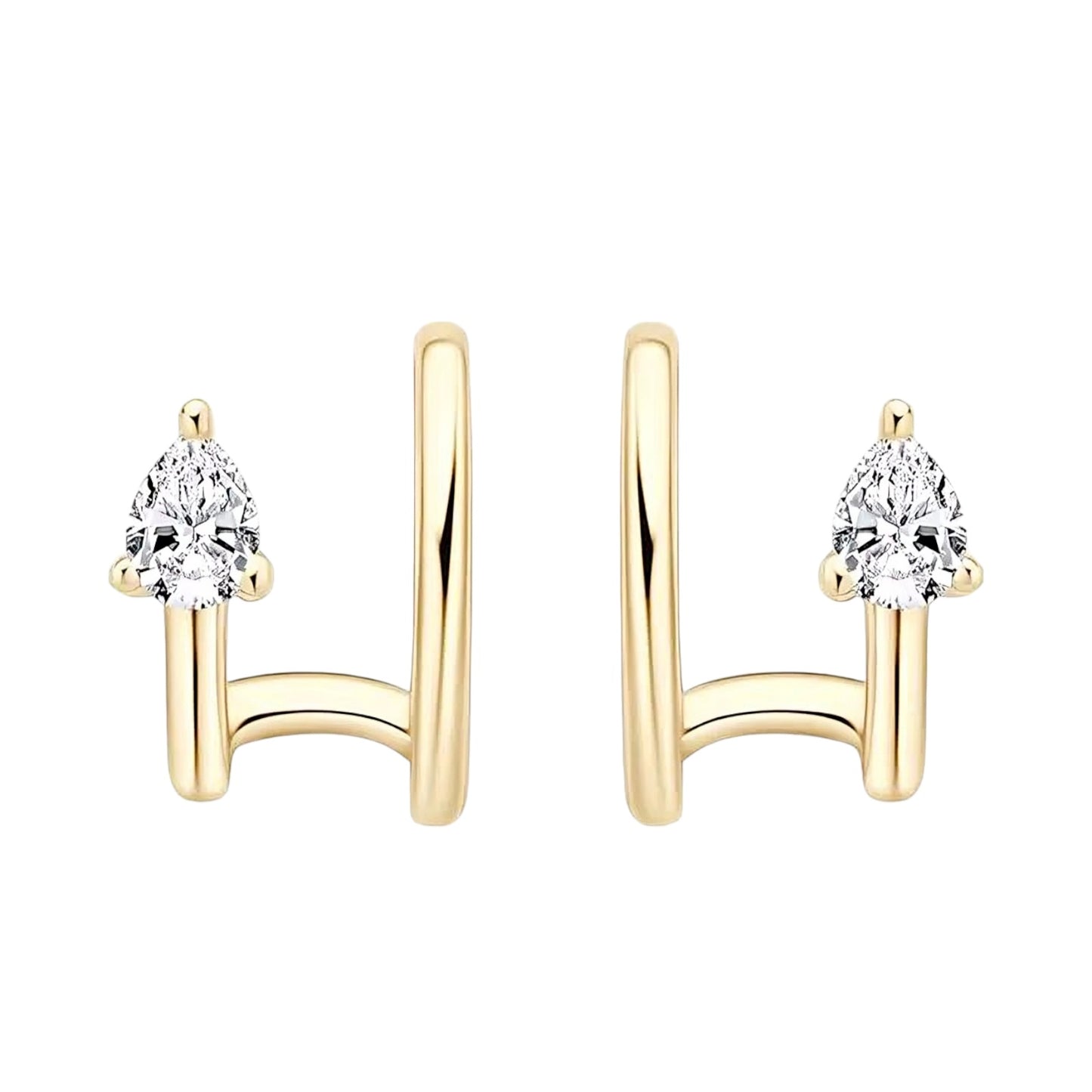 Classic round earrings with moissanite stones