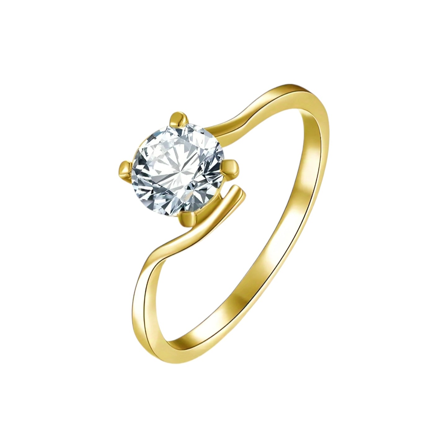 10k real yellow gold ring with 6mm moissanite