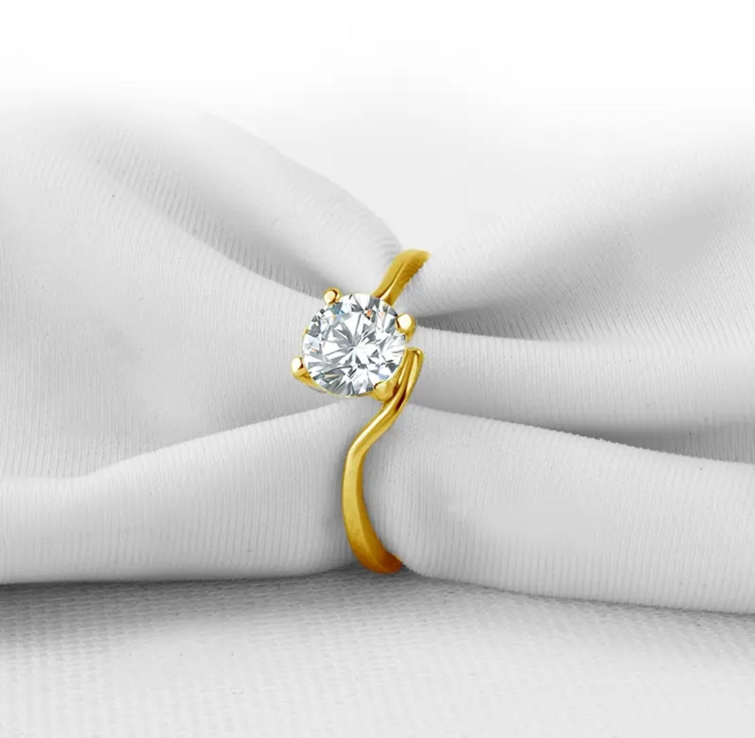 10k real yellow gold ring with 6mm moissanite