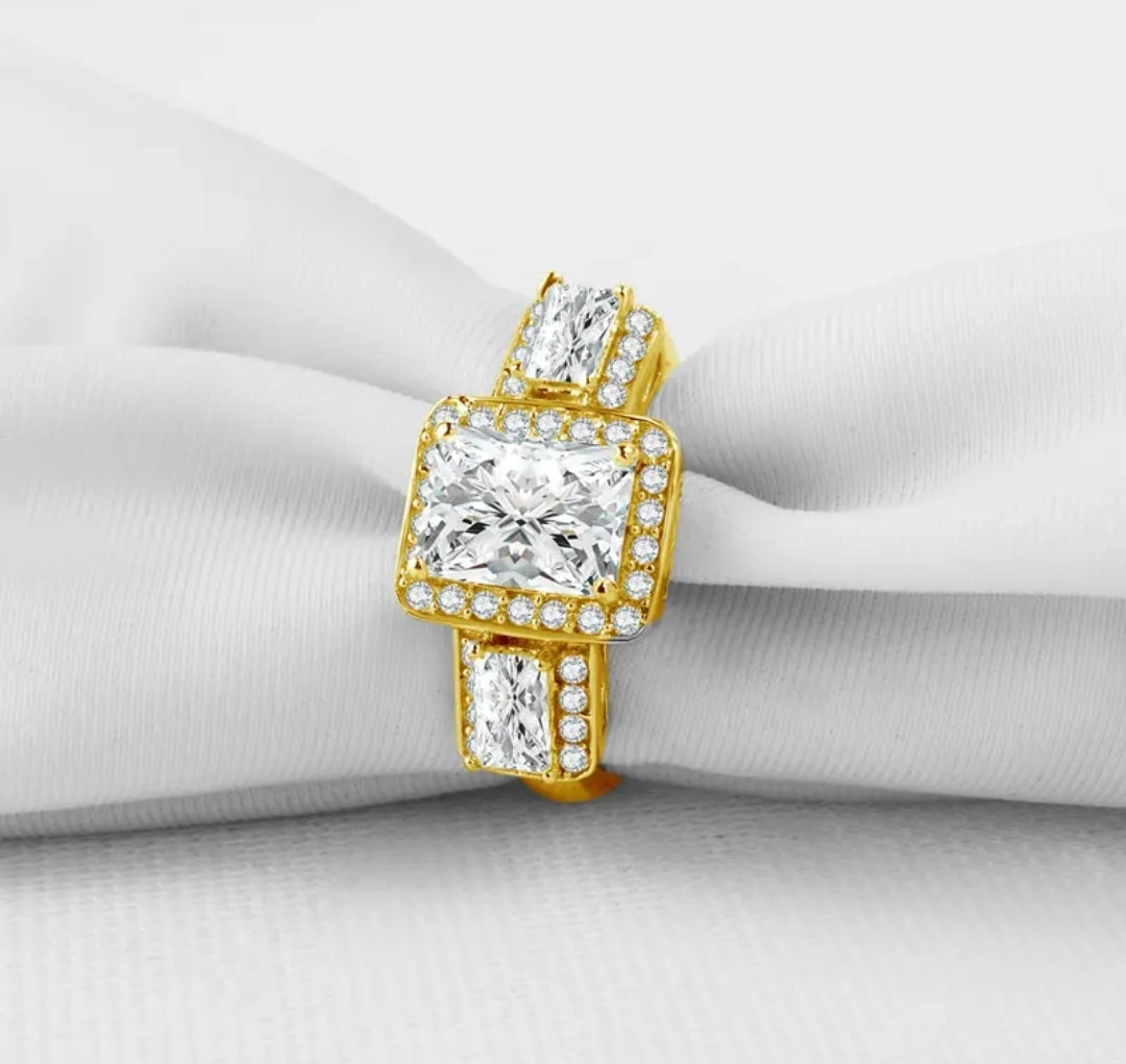 10k real gold ring with 2ct moissanite