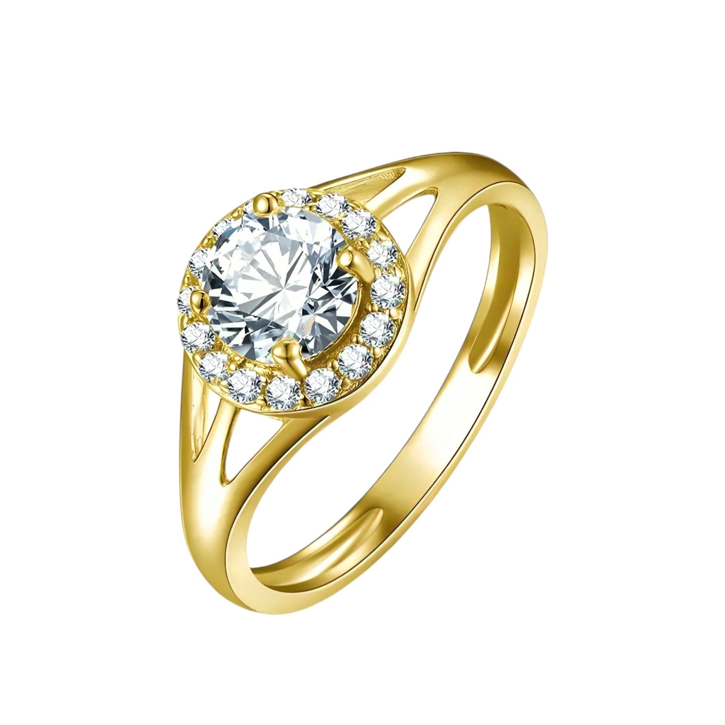 10k real gold ring with 6mm moissanite