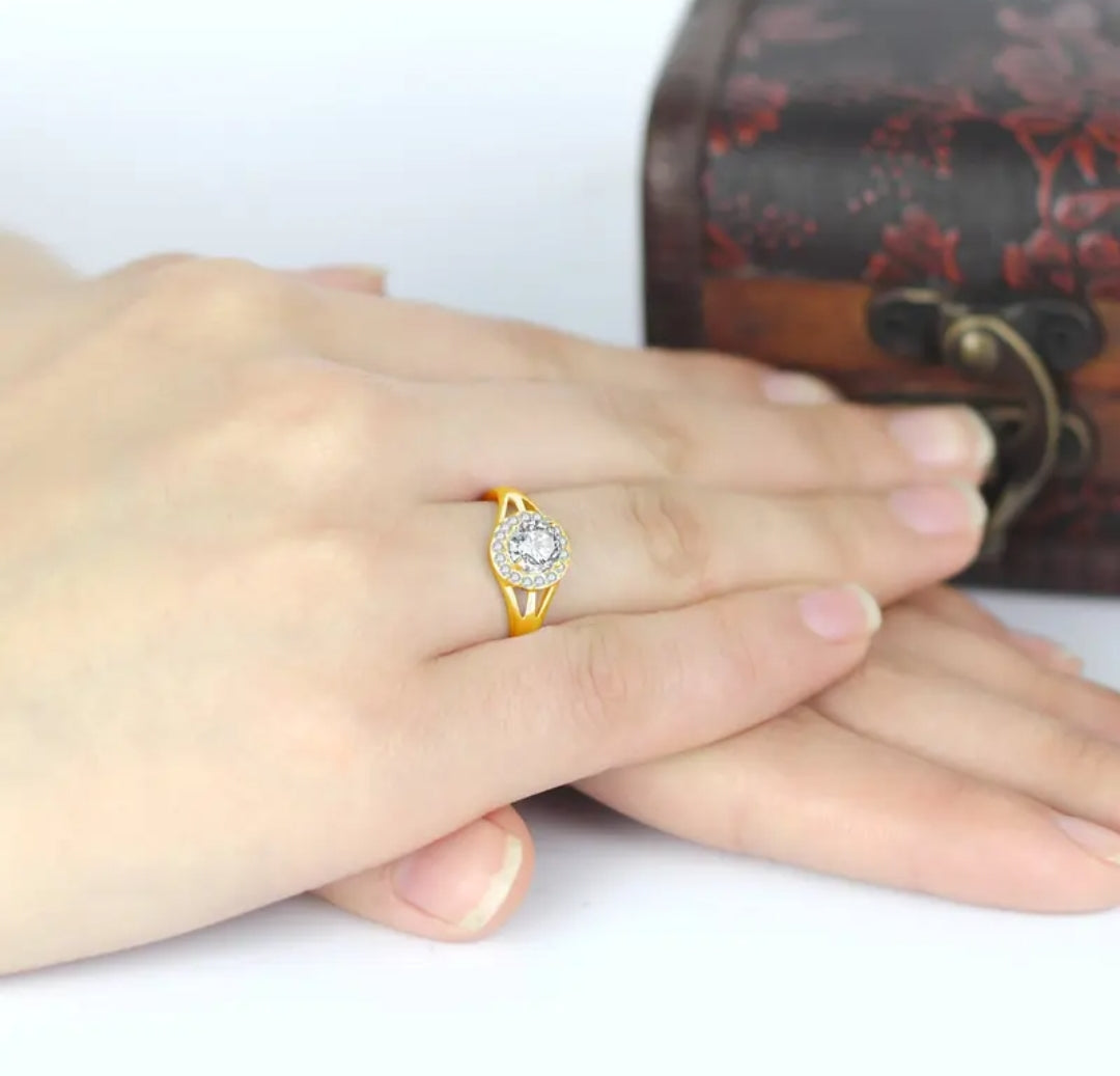 10k real gold ring with 6mm moissanite