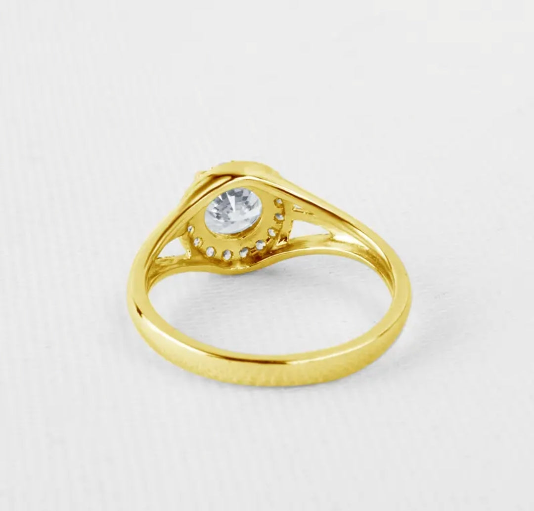 10k real gold ring with 6mm moissanite