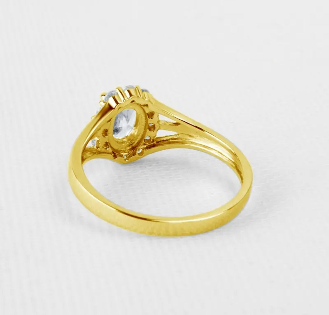 10k real gold ring with 1ct moissanite