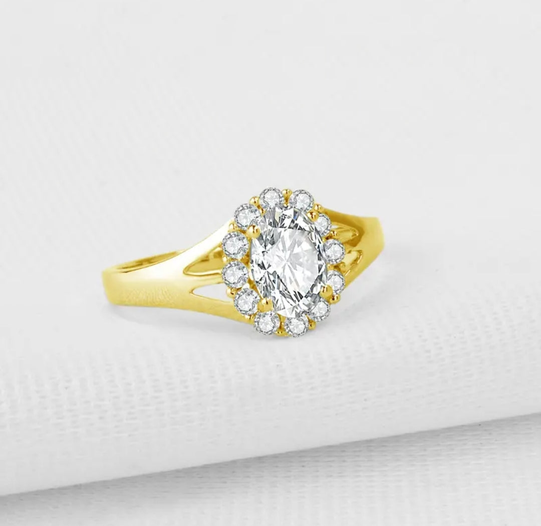10k real gold ring with 1ct moissanite