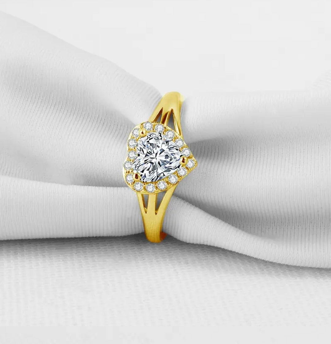 10k real gold ring with 6*6mm moissanite