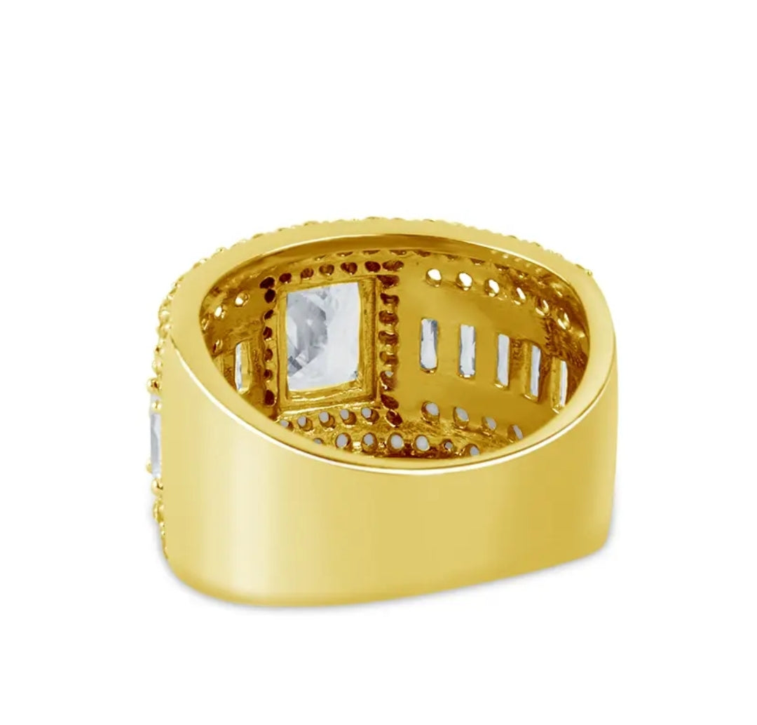 10k solid gold ring with 2ct moissanite