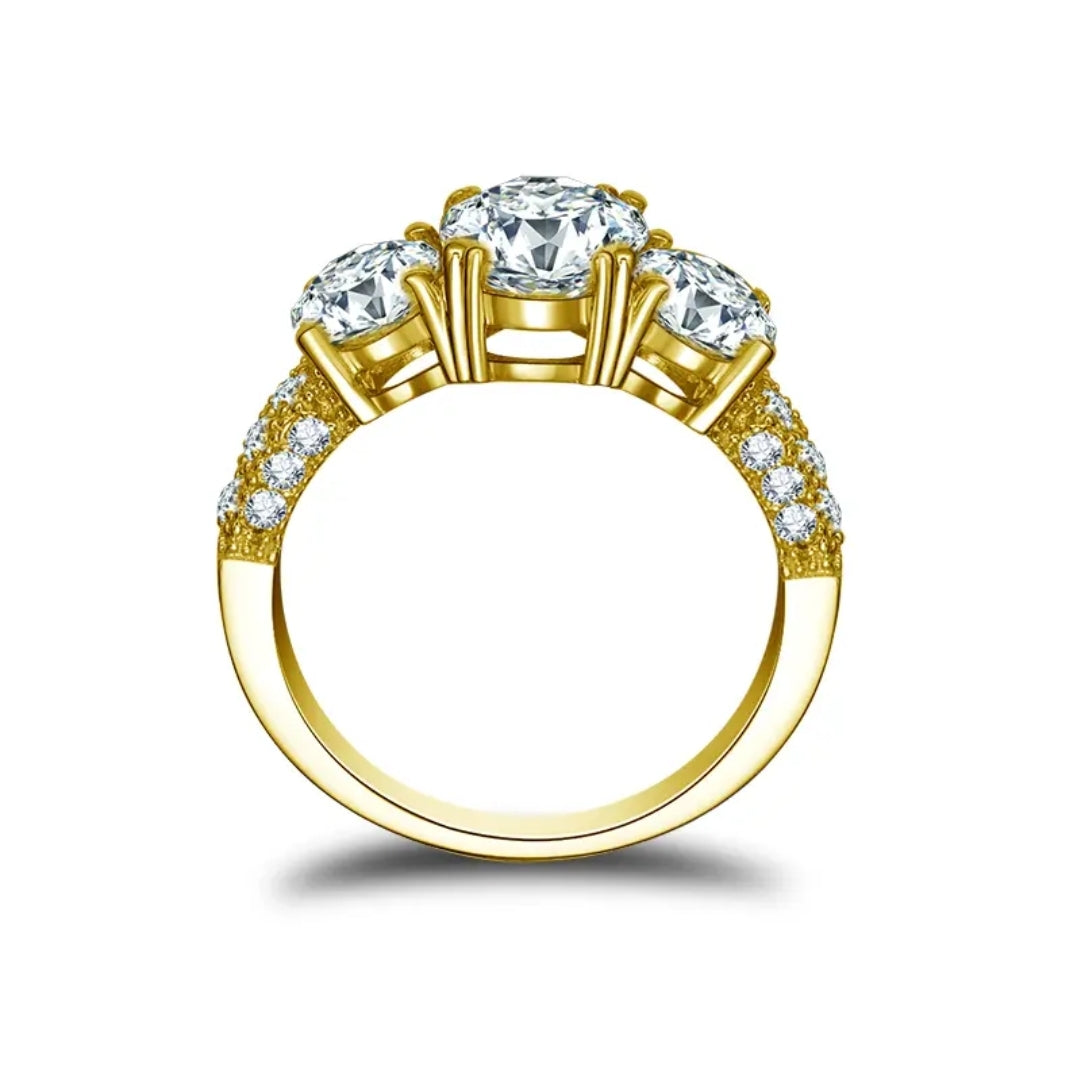 2ct unique moissanite gold ring