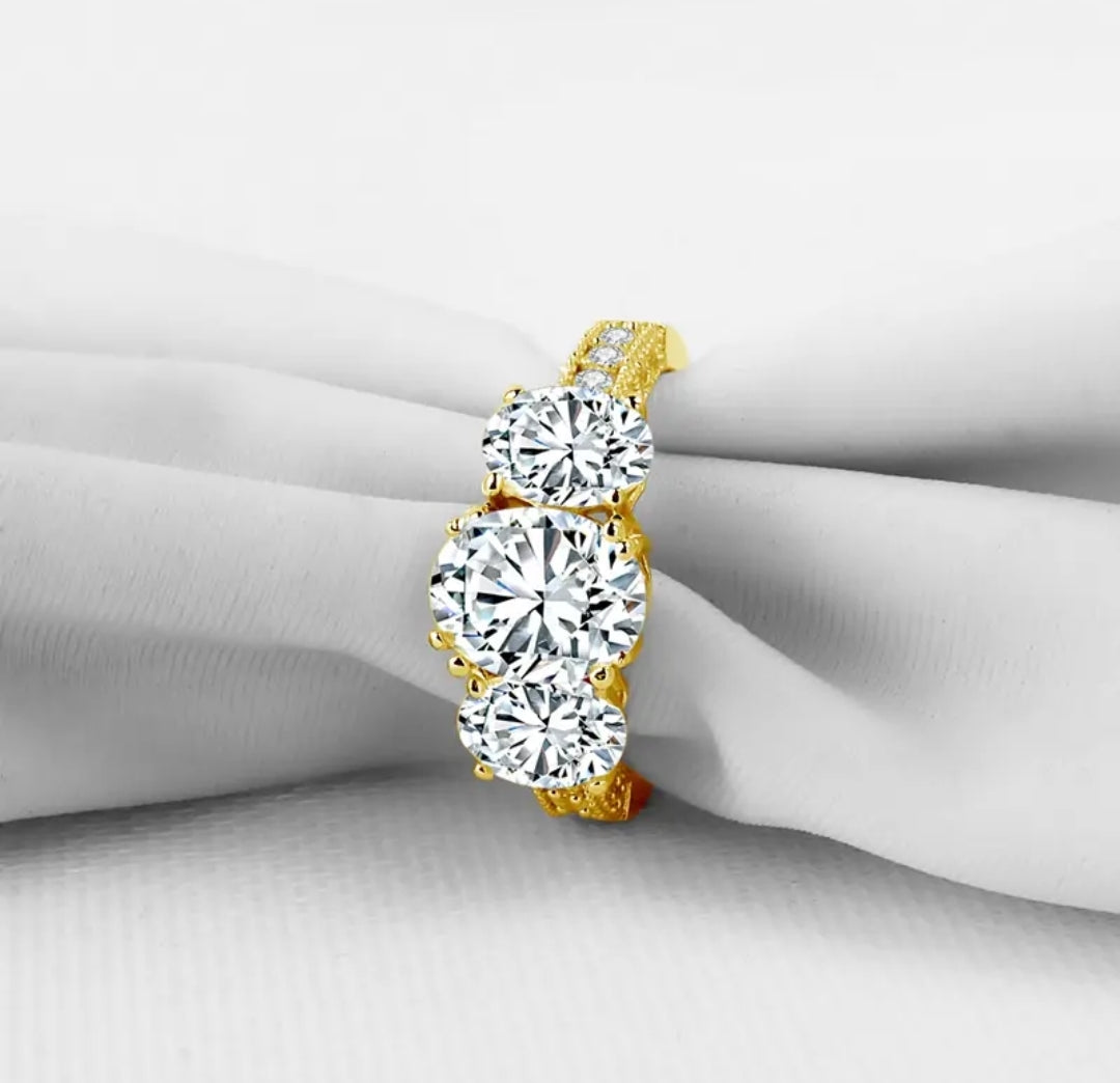 2ct unique moissanite gold ring