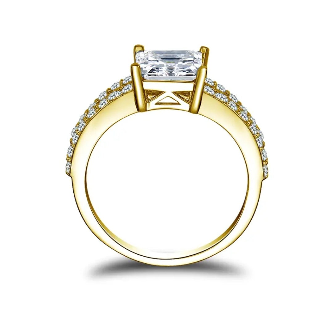 2ct princess cut moissanite gold ring