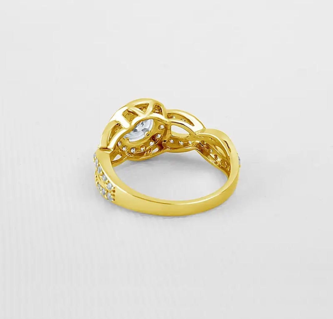 6mm twisted moissanite gold ring