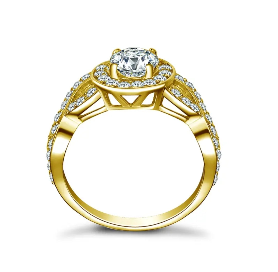 6mm twisted moissanite gold ring