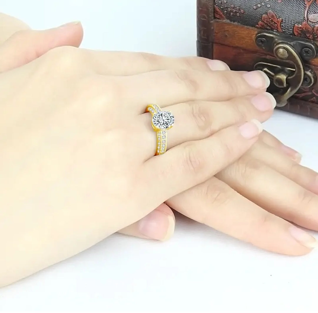 2ct fine moissanite gold ring