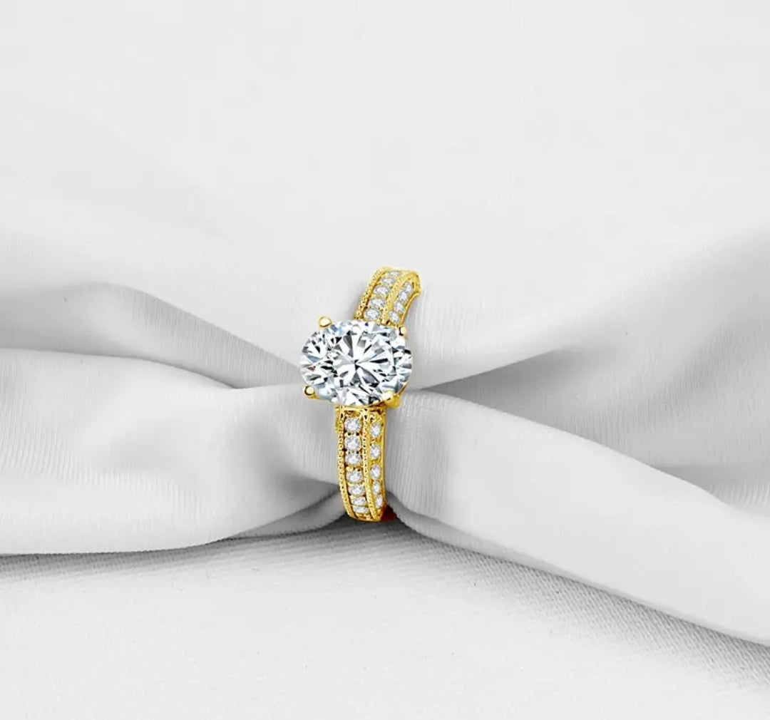 2ct fine moissanite gold ring