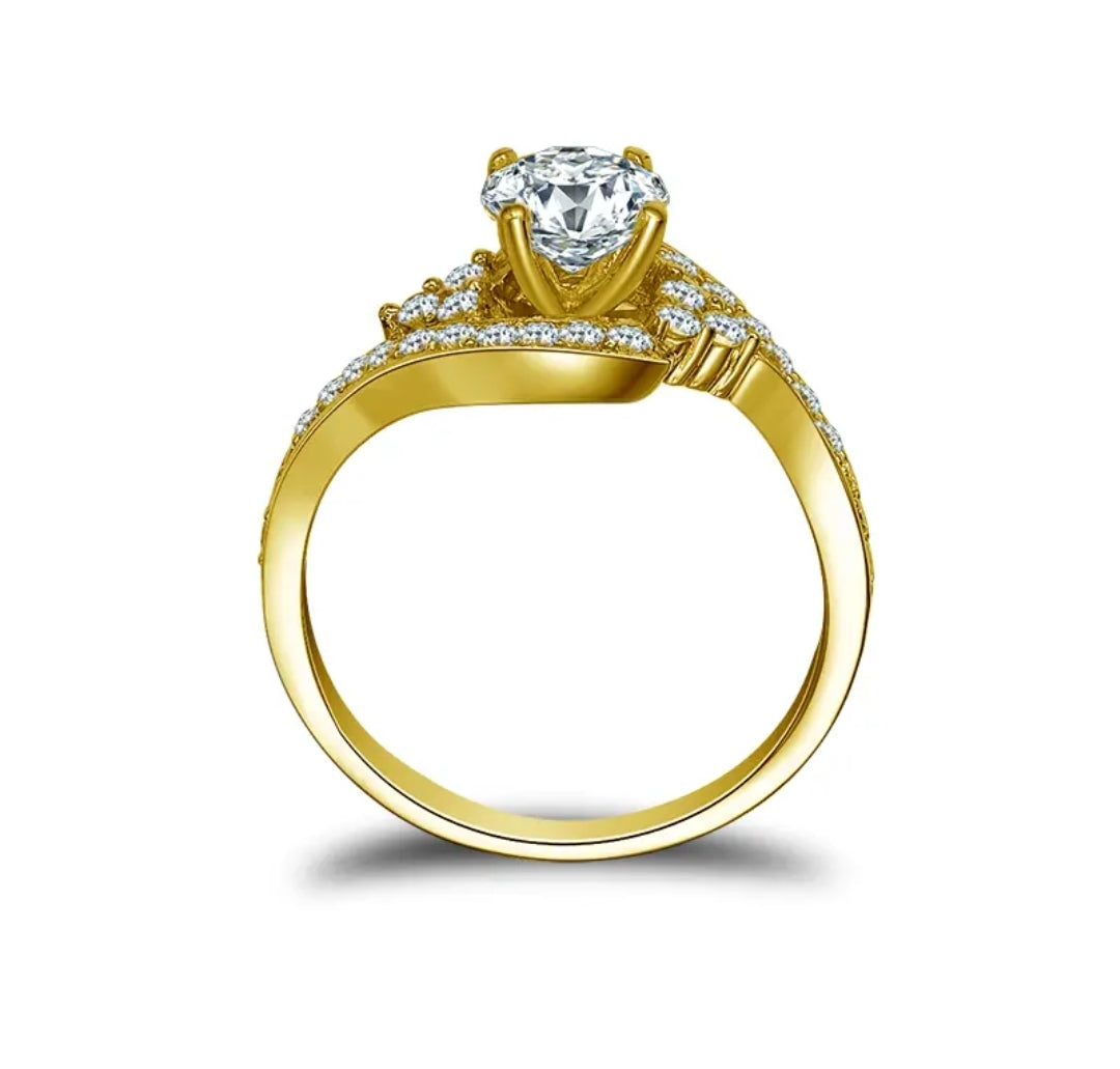 6mm twisted moissanite gold ring