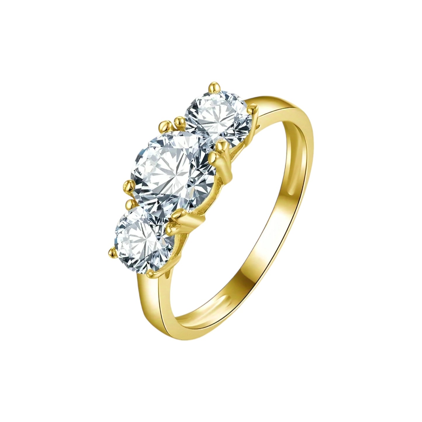 10k gold ring with 6.5mm round cut moissanite