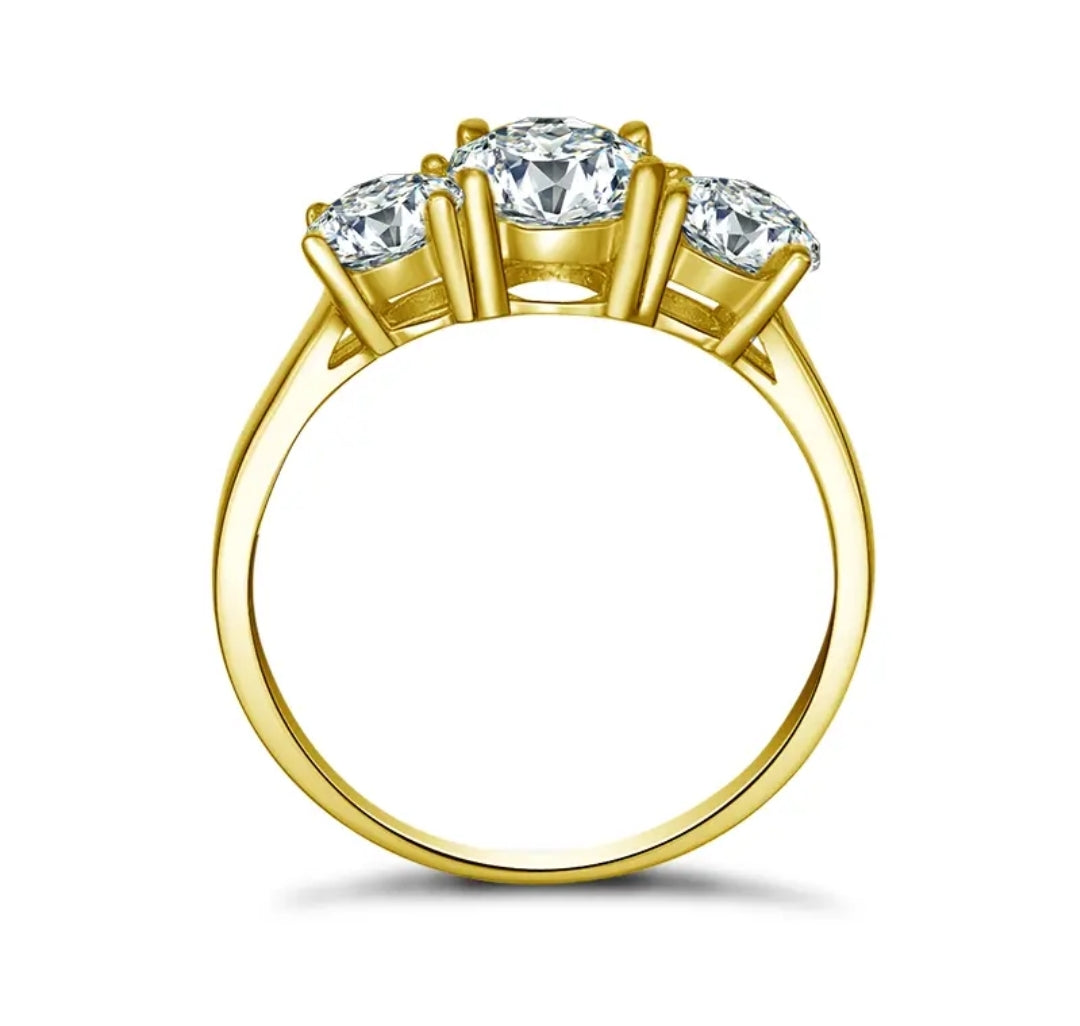 10k gold ring with 6.5mm round cut moissanite