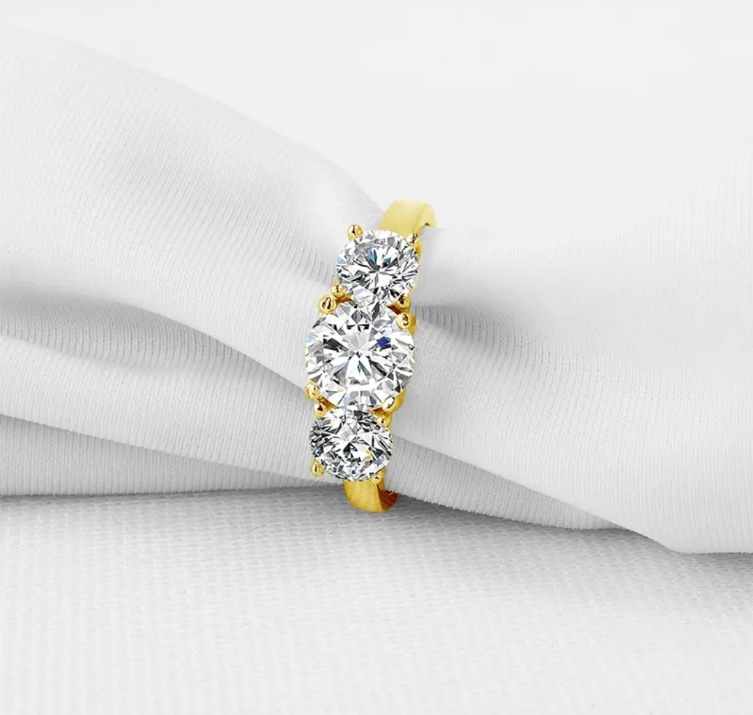 10k gold ring with 6.5mm round cut moissanite