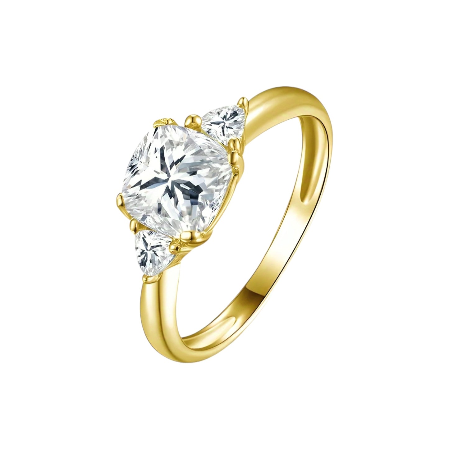 Gold ring with 2ct moissanite