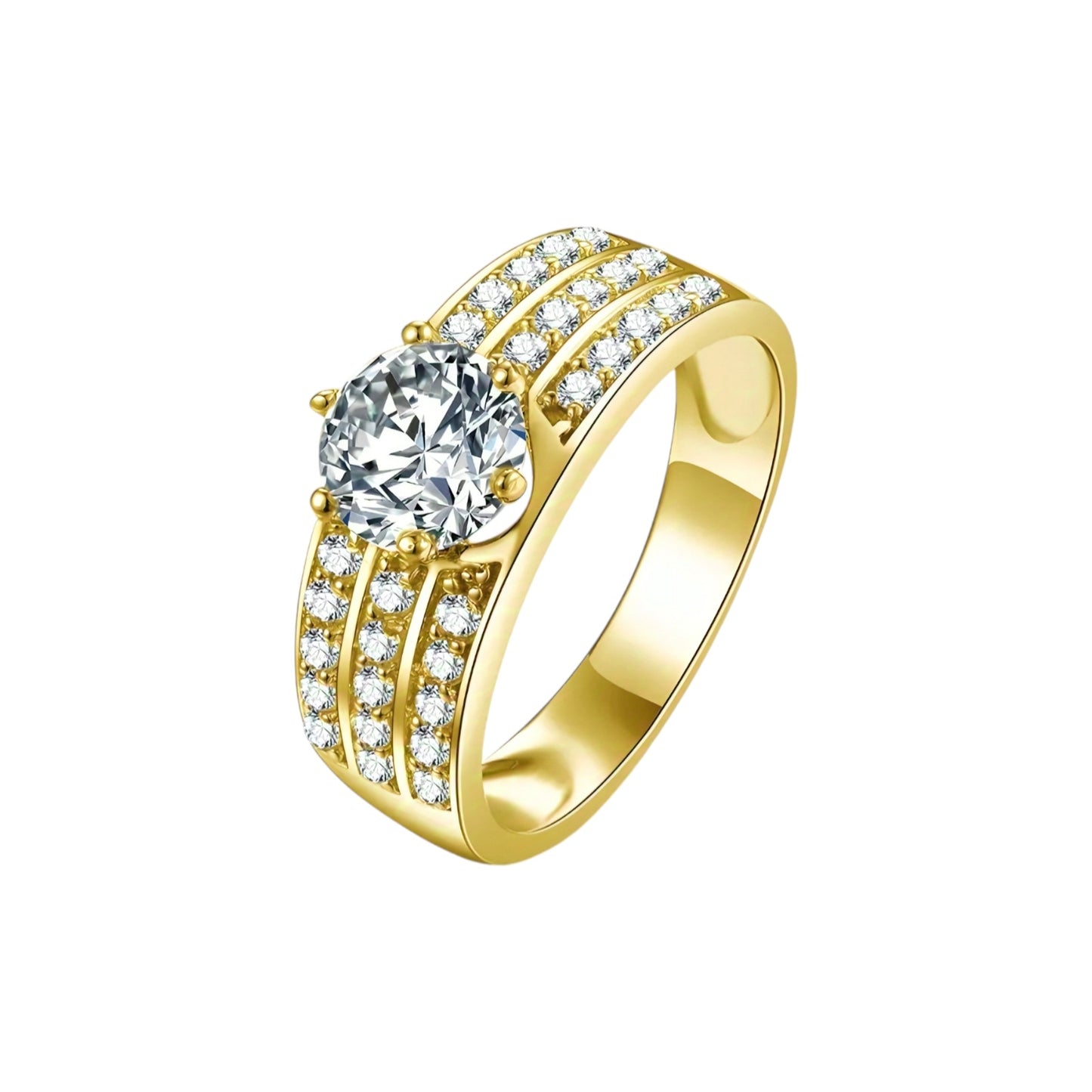 Pure Gold ring with 1ct moissanite