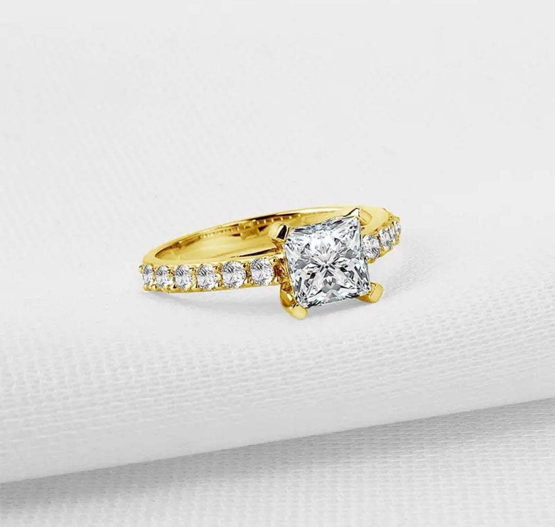 1.2ct solid gold moissanite ring