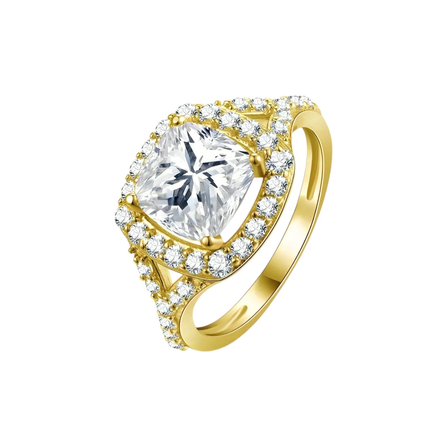 2.5ct solid gold moissanite ring