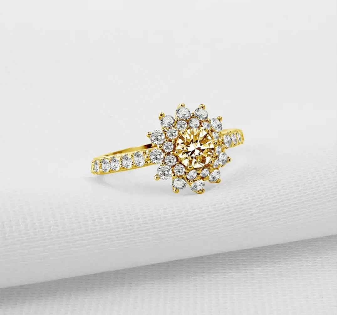 5mm solid gold moissanite ring