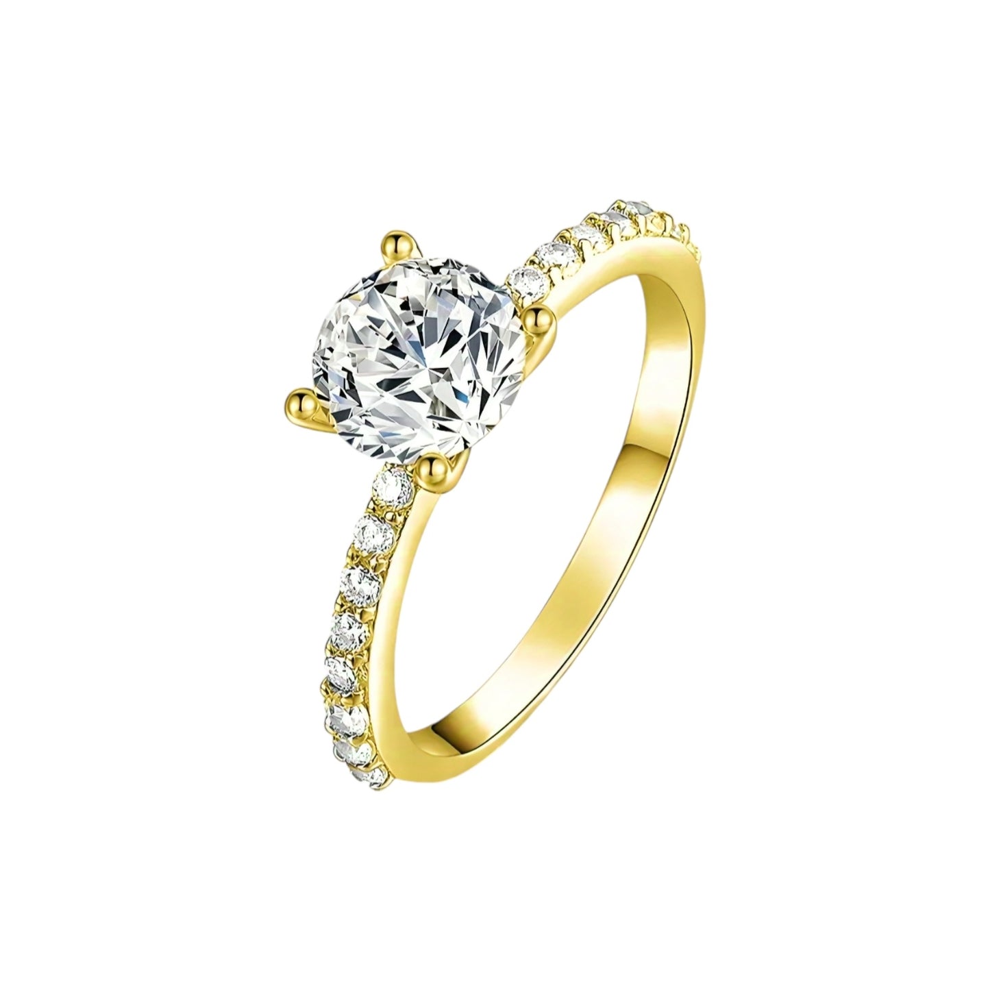 Solid gold 1.2ct moissanite ring